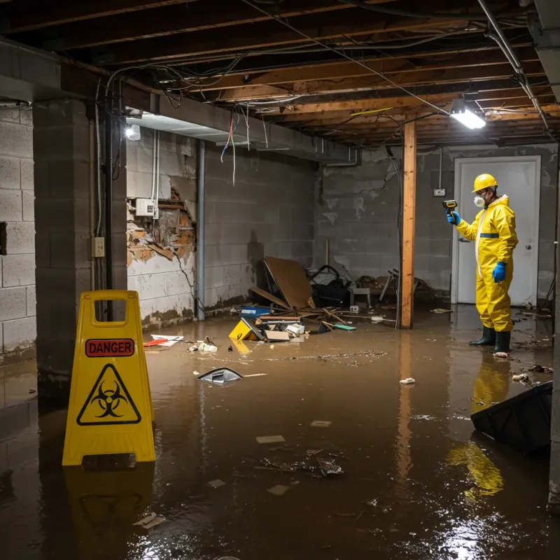 Flooded Basement Electrical Hazard in Carmel, IN Property